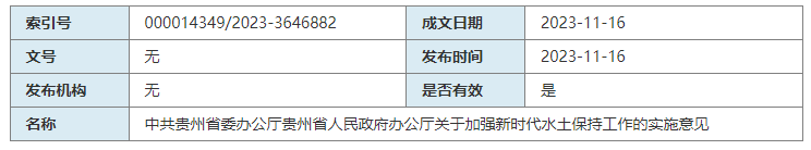 中共贵州省委办公厅贵州省人民政府办公厅关于加强新时代水土保持工作的实施意见